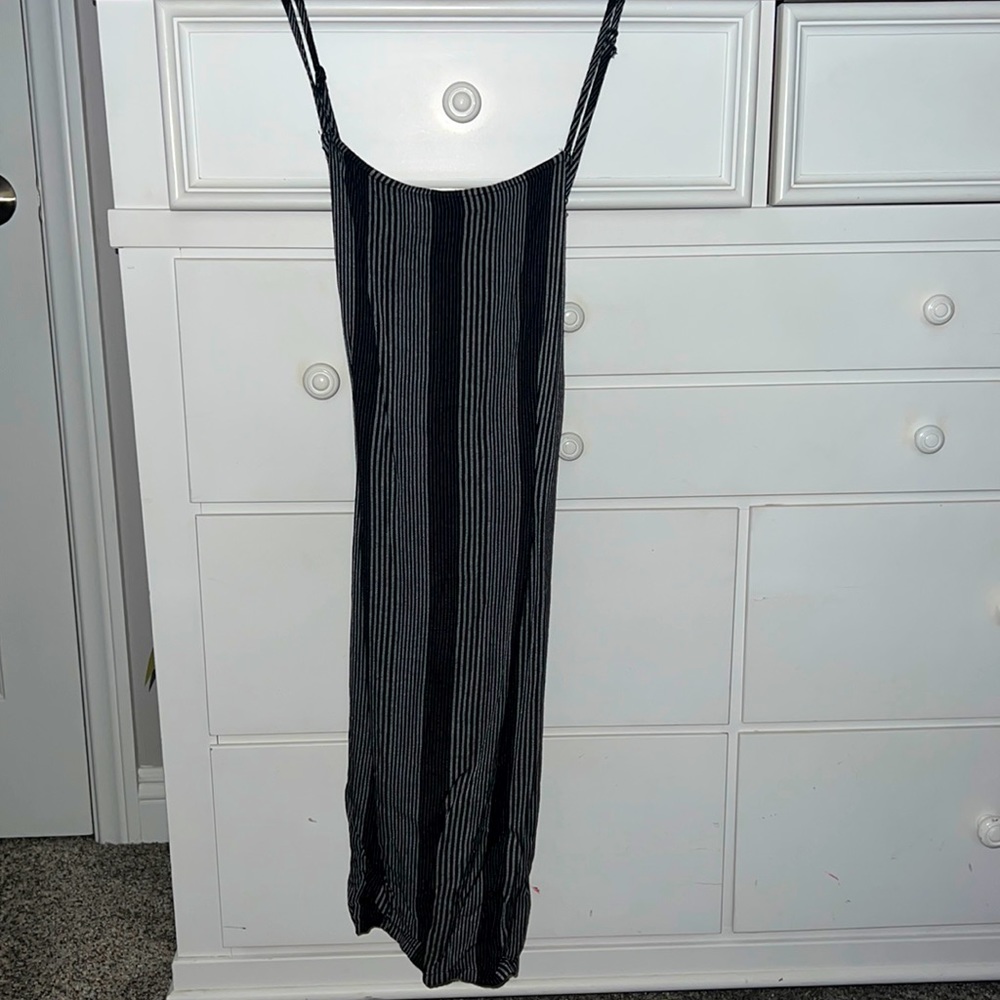 RVCA Black & Gray Striped Bodycon Dress